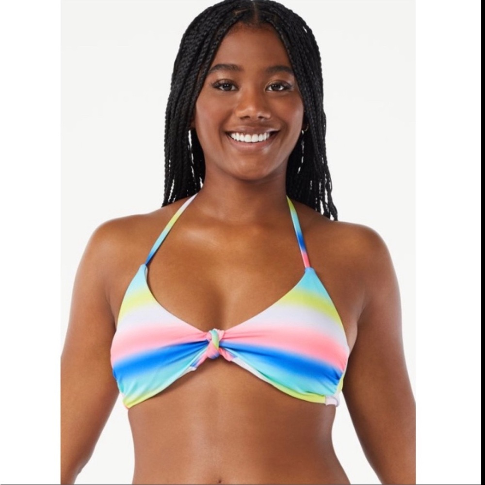 Love & Sports Ombré Stripe Bikini Swimsuit 16-18 - Picture 2 of 14